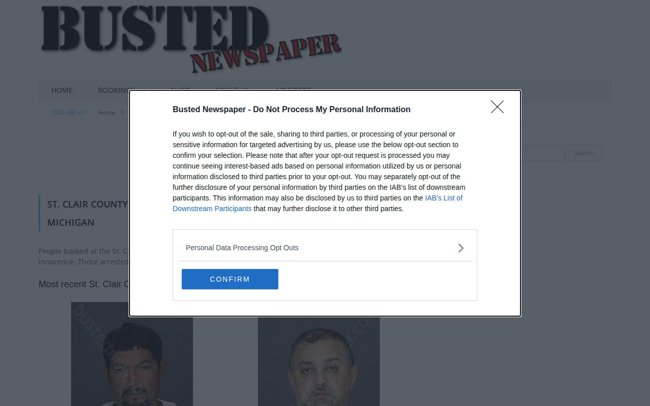 Unofficial St. Clair County recent arrest publisher page
